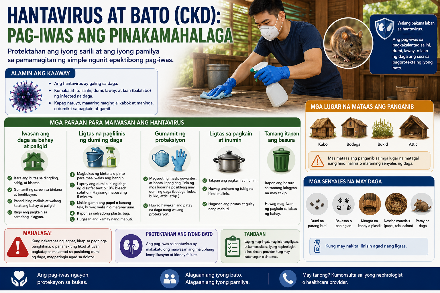 Hantavirus prevention guide — rodent exposure reduction in Philippine home, outdoor, and occupational settings